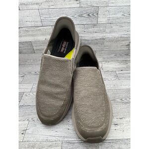 Skechers Mens Slip-ins Hands Free Taupe Sneakers 210546 Size 12 Goga Mat Arch